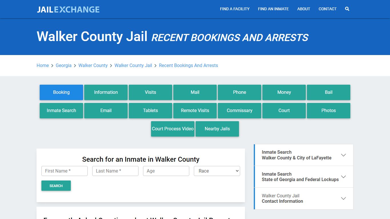 Walker County Jail GA Recent Arrests and Bookings - Jail Exchange