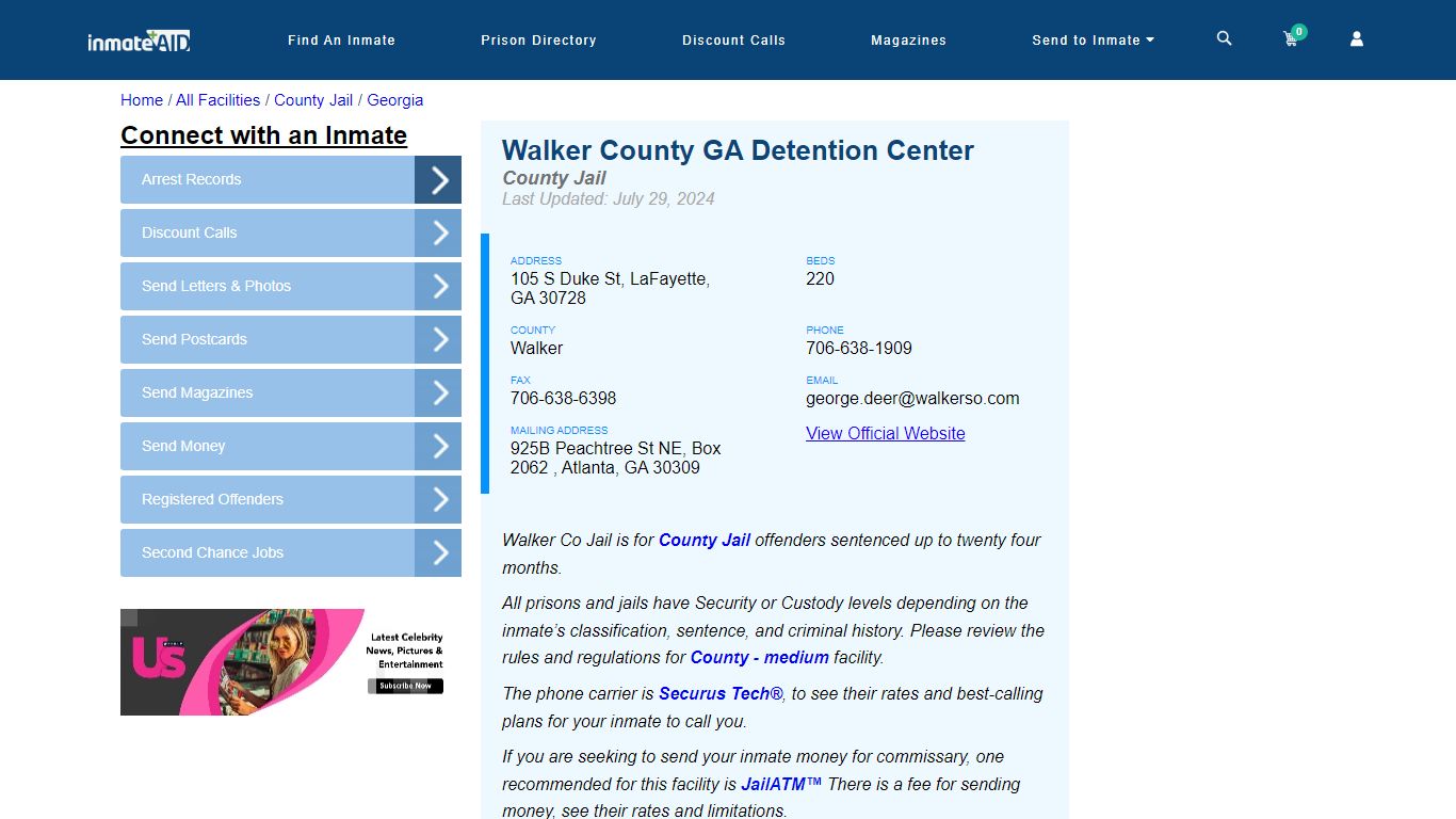 Walker County GA Detention Center - Inmate Locator